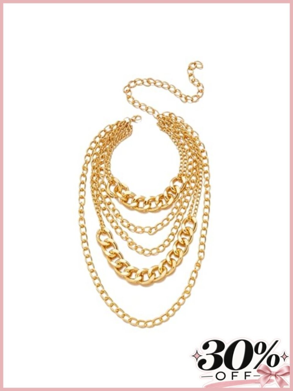 Chunky Gold Cuban Link Layered Necklace Set for Women Hip Hop Statement Jewelry